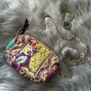 Vera Bradley Purple and Yellow Quilted Crossbody Bag in Plum Crazy